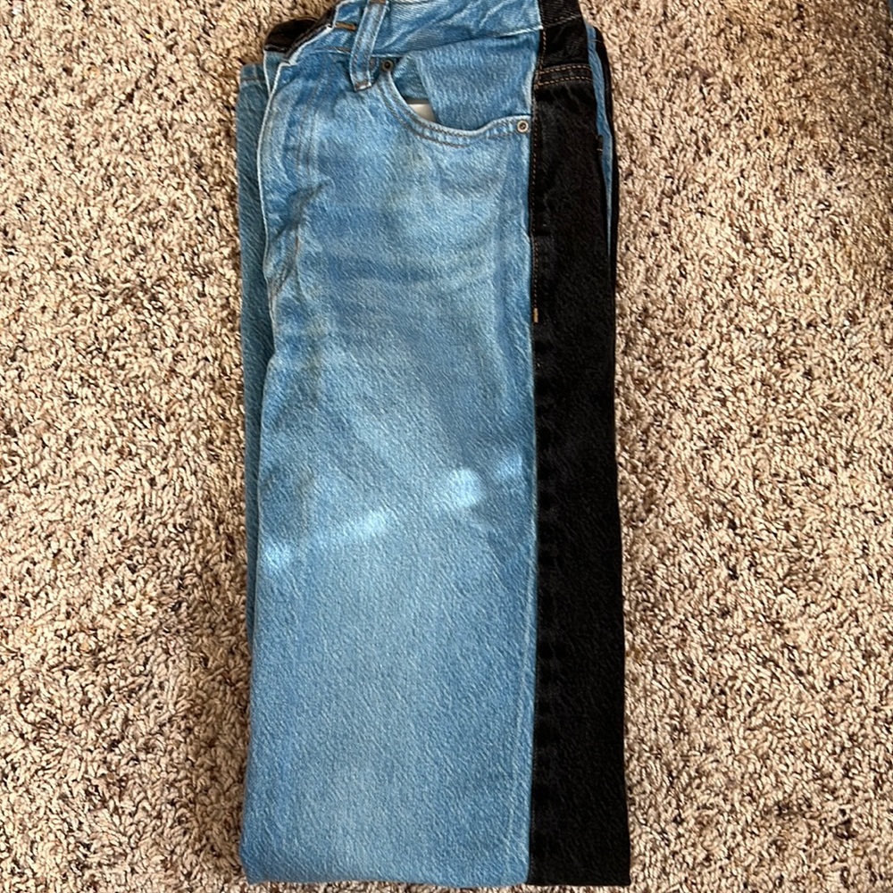 Half Blue, Half Black Jeans